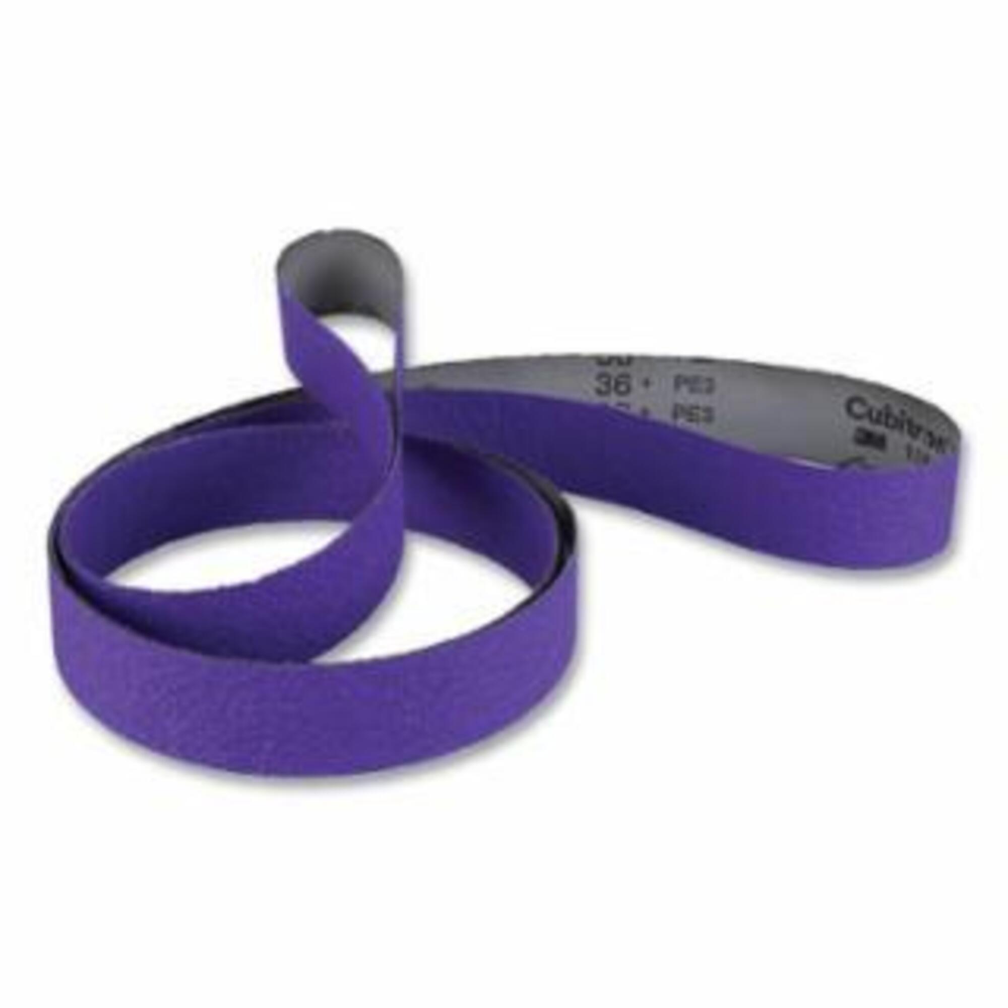 Cubitron™ 3 Cloth Belt 1184F, Precision Shaped Ceramic, 3 in W x 132 in L, 36+ Grit, Film-lok, Single-flex